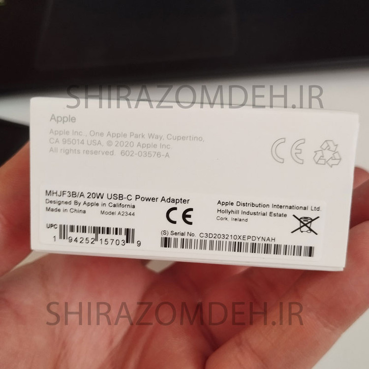 شارژر 20 وات اپل (اورجینال اپل استور) Apple 20W 3pin USB-C Power Adapter