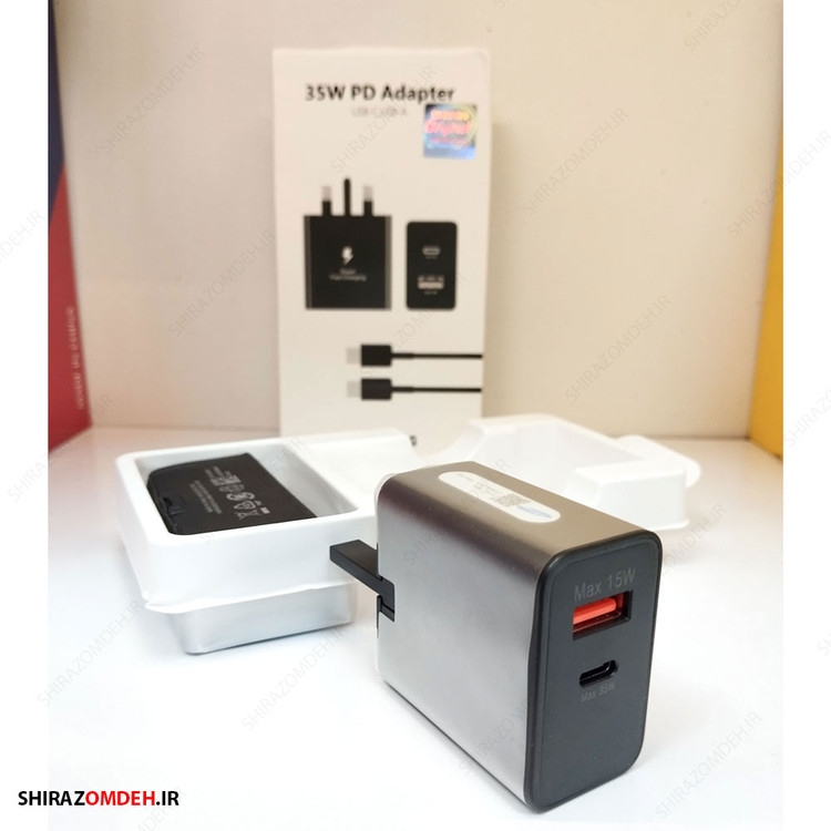 شارژر 35 وات اصلی سوپر فست شارژ سامسونگ Samsung EP-TA220 Duo (پلمپ کمپانی، اصلی و گارانتی تعویض)