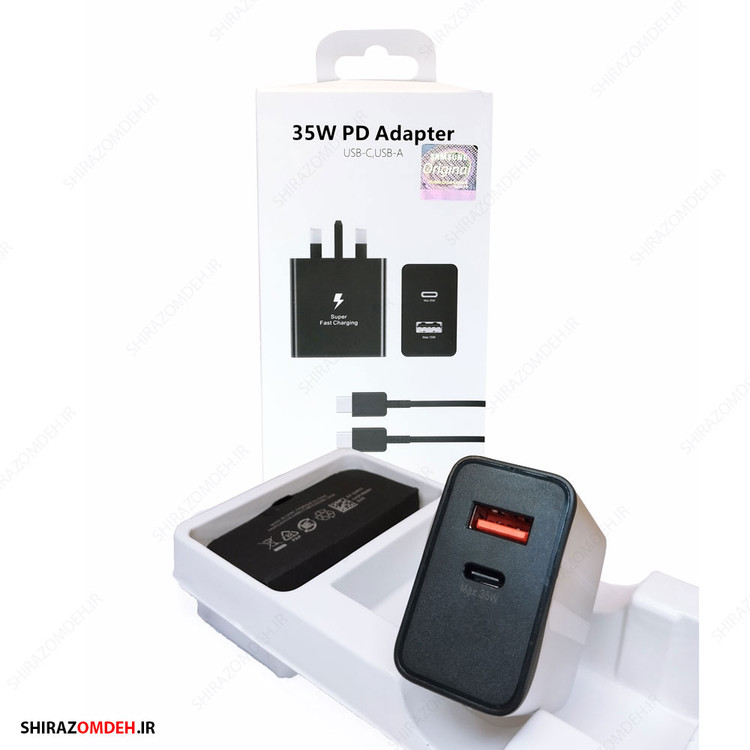 شارژر 35 وات اصلی سوپر فست شارژ سامسونگ Samsung EP-TA220 Duo (پلمپ کمپانی، اصلی و گارانتی تعویض)