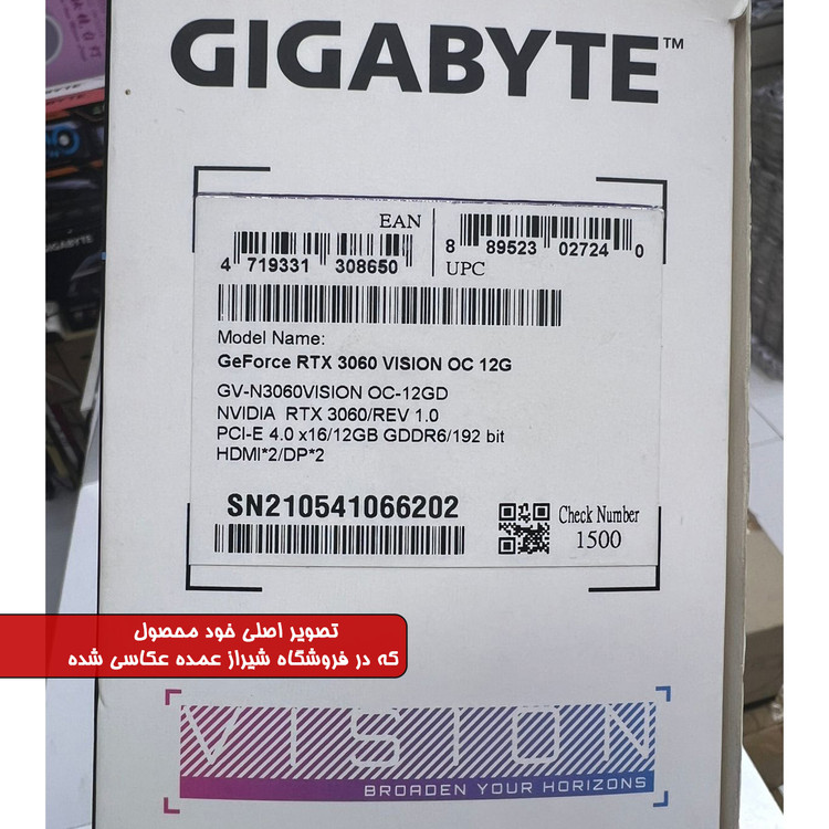 کارت گرافیک گیگابایت مدل GeForce RTX™ 3060 VISION OC 12G