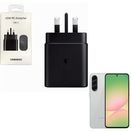 شارژر سامسونگ Galaxy A56 ظرفیت ۴۵ وات سوپر فست سه پین